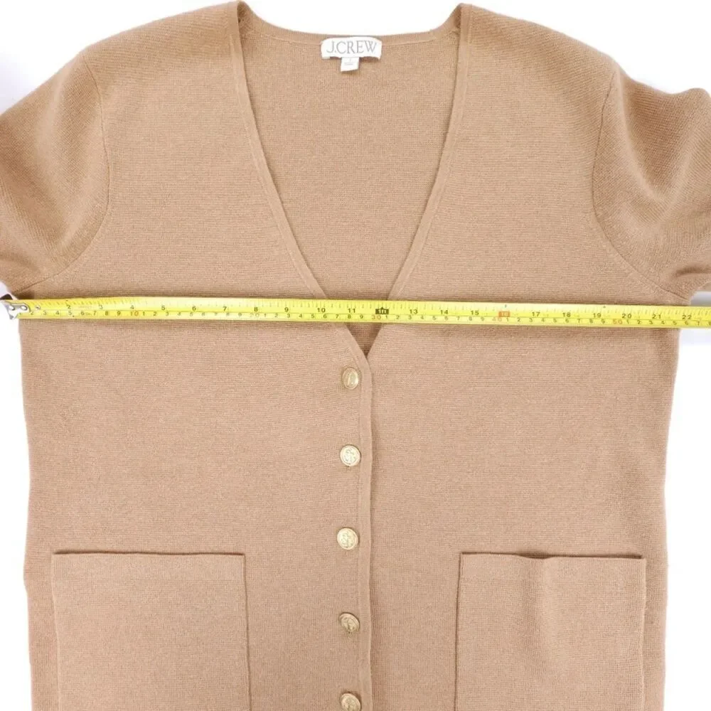 J CREW Wool Giselle V-Neck Sweater-Blazer Old Money Cardigan Camel Quiet Luxury